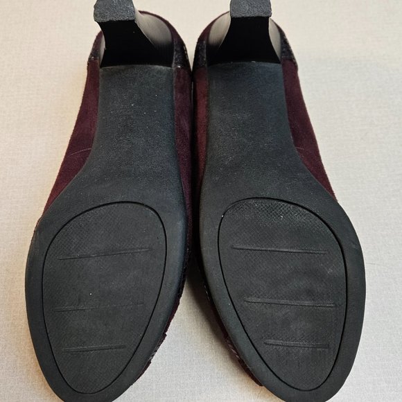 EUC Apostrophe 7M Heels Peep Toe Burgundy 3" - Picture 4 of 5